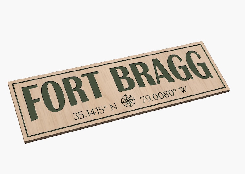Fort Bragg NC Coordinates SVG Etsy