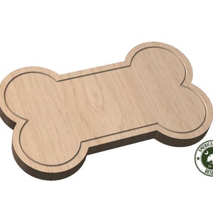 May include: A wooden bone-shaped chopping board with a natural wood finish. The board has a raised edge and a smooth surface. The board is made by American South Designs.