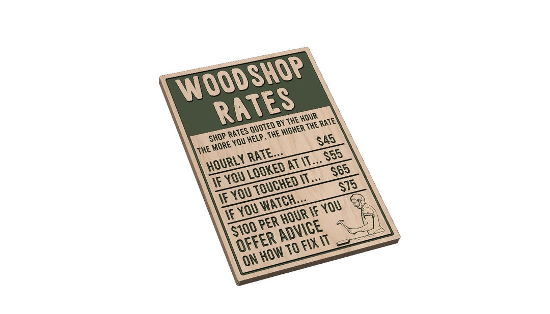 Woodshop Rates Sign - SVG - Digital Download - Etsy
