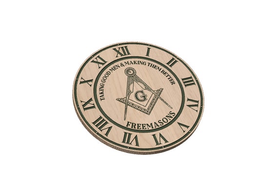 Freemason Clock with Roman Numerals - SVG