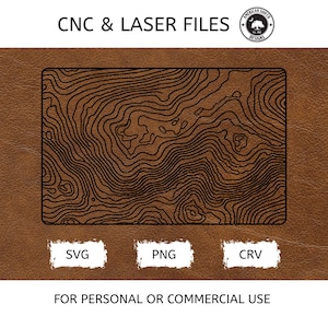 Topographic Overlay - Rectangle - SVG -  CNC Laser File (Digital Download)