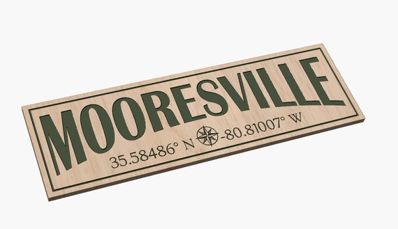 Mooresville, NC with Coordinates - SVG