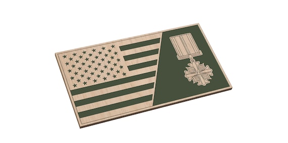 Split Flag with Distinguished Flying Cross - SVG