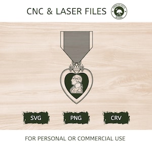 Purple Heart Medal - SVG -  CNC Laser File (Digital Download)