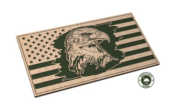 Tattered Flag Design 11 - Eagle - SVG