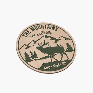 Les montagnes appellent le wapiti signe - SVG - téléchargement numérique