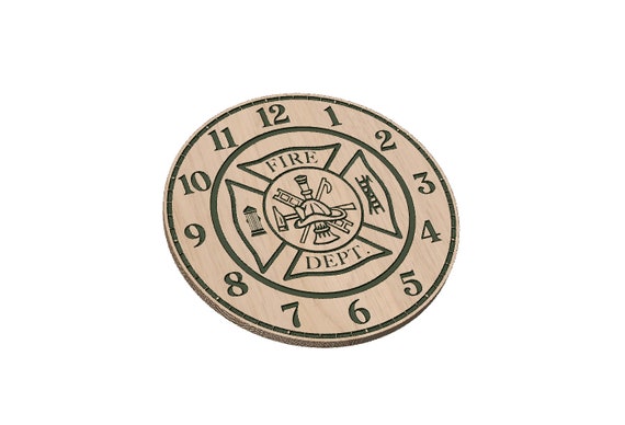 Firefighter Clock - SVG