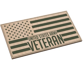 Army Veteran Flag - SVG -  CNC Laser File (Digital Download)