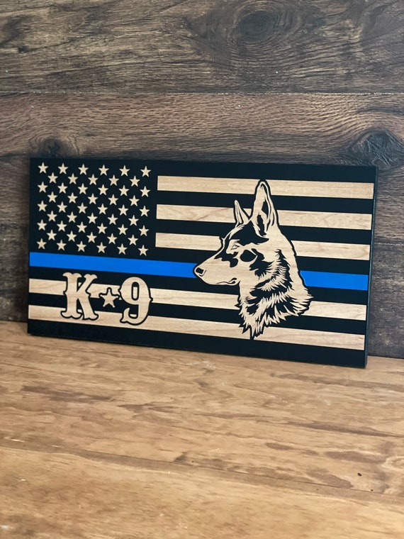 アメリカ国旗とK9ベルジアン・マリノア - SVG | CNC、レーザーカット