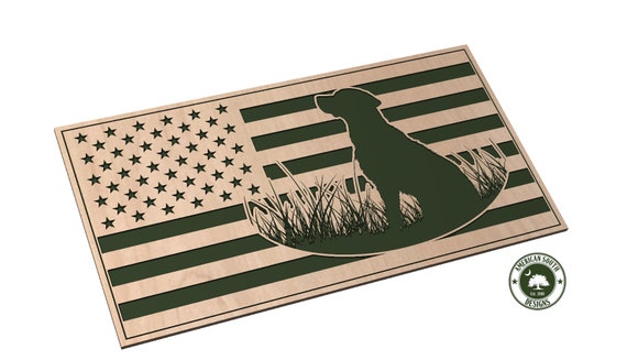 American Flag with Hunting Dog - SVG