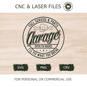 The Garage Sign - SVG - CNC Laser Datei (Digitaler Download)