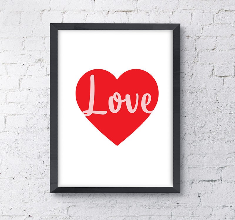 Printable Quote - Printable Motivational Art - Black and White Art – Love Heart - Etsy