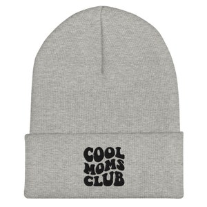 Cool Moms Club Cuffed Beanie - Embroidered black/white