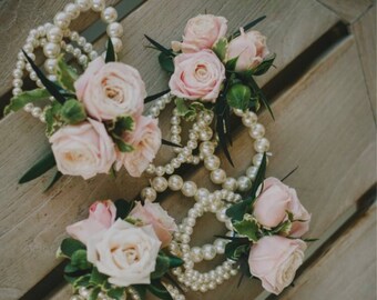 Beaded rose corsage