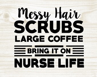 Nurse SVG, Nurse Life SVG, Nurse svg files, School nurse svg, RN Gift, black svg files for instant download, cricut clipart silhouette
