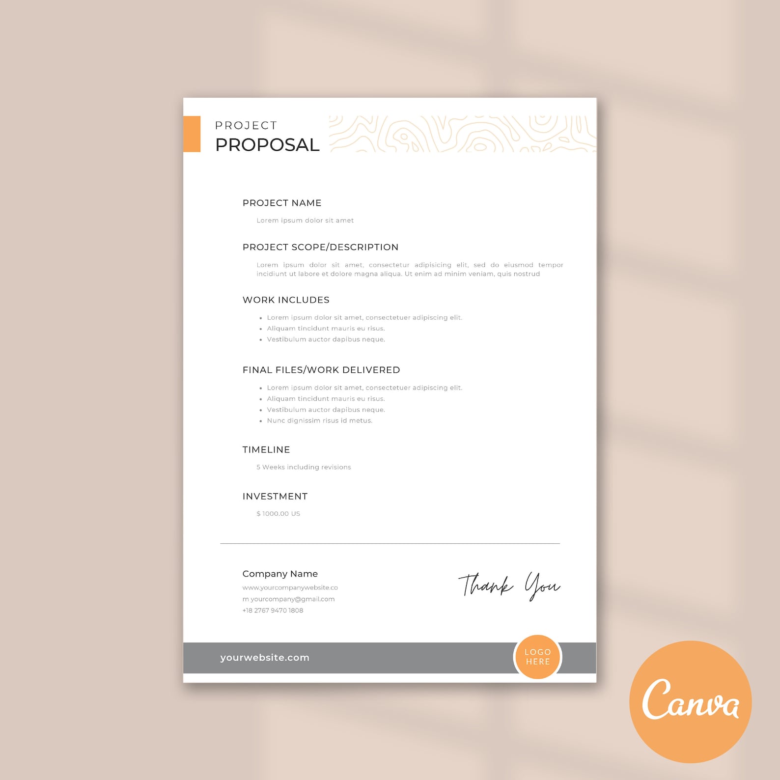 Minimal Proposal Template | Professional, Simple Work Bid | Client ...