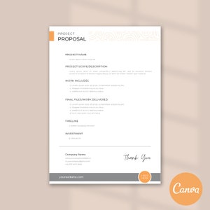 Minimal Proposal Template  | Professional, Simple Work Bid | Client Brief, Business Project Proposal | Basic Design | Project Plan | Canva