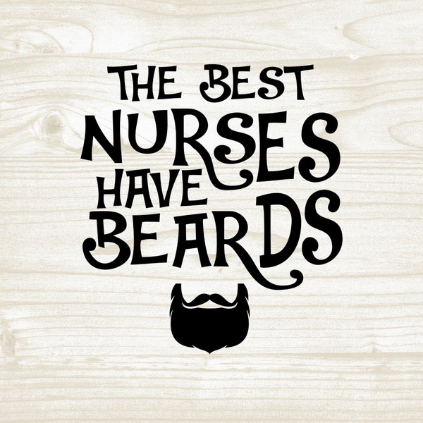 Nurse SVG files, Nurse Life SVG, stethoscope svg, Nurse Dad svg, Funny RN Gift, Men Beard Nursing black svg files, cricut clipart silhouette