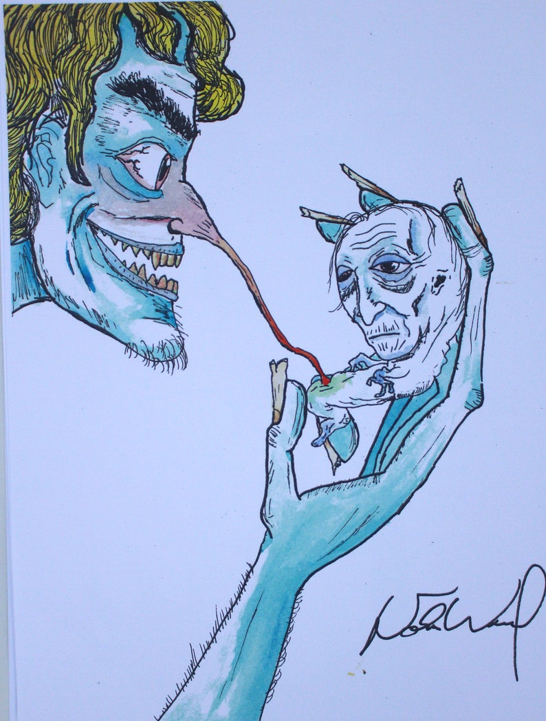 Original Horror/creepy/surreal Watercolor Painting Print by | Etsy