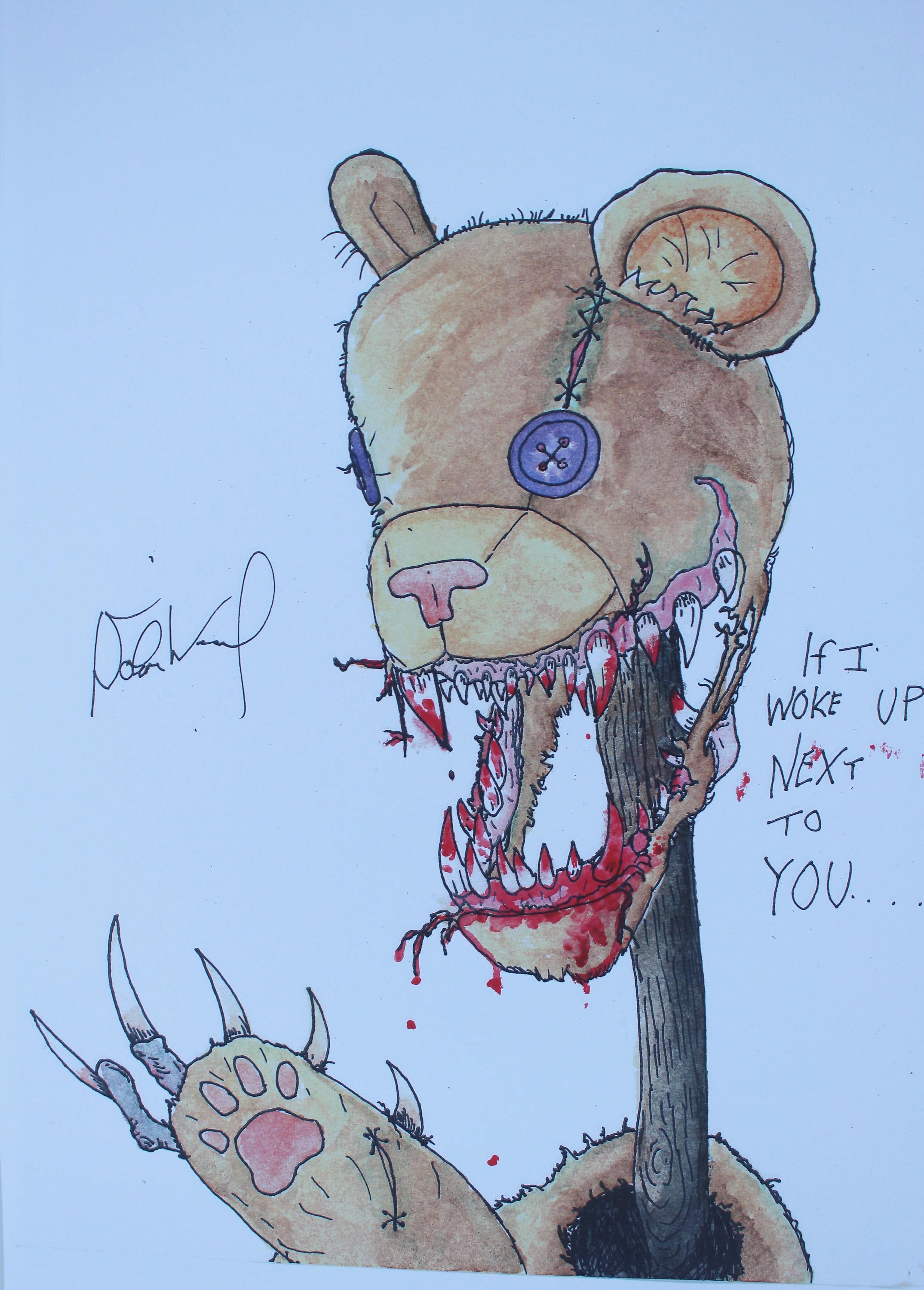 Evil Predatory Teddy Bear Original Horror/creepy/surreal - Etsy