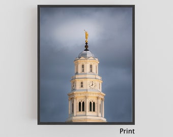 Clock Tower on the Nauvoo Illinois Temple - Print and canvas options for a variety of dimensions for your wall decor
