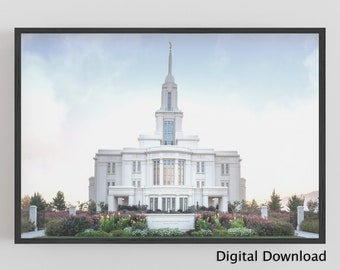 Digital Download: Payson, Utah LDS Temple in Neutral Tones