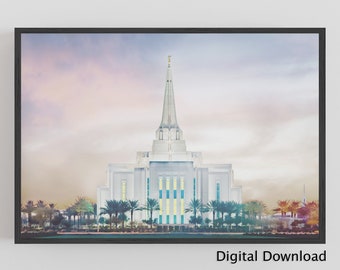 Digital Download: Gilbert, Arizona Temple, West Side, in Neutral Colors