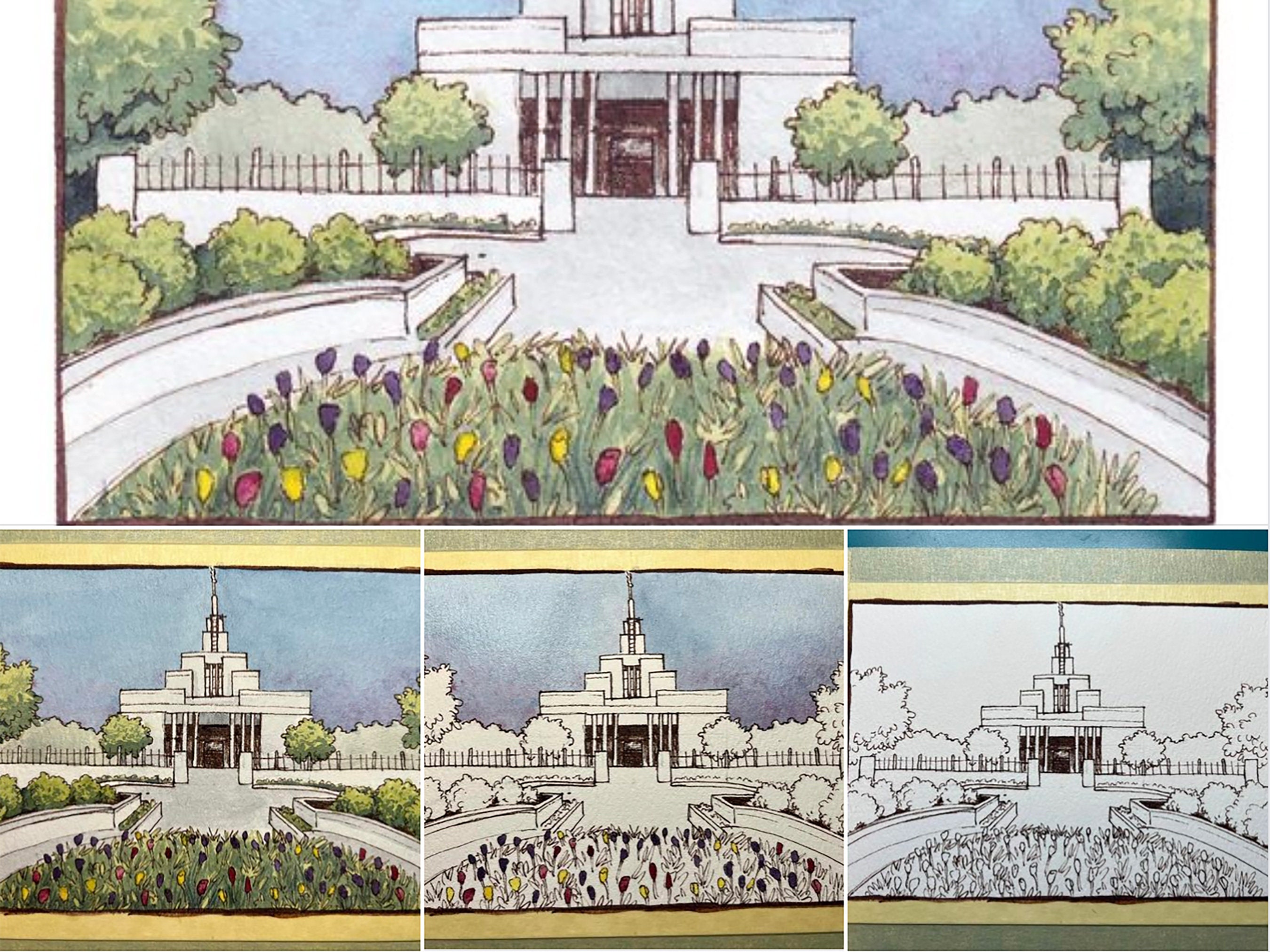 Draper Utah Temple Watercolor Art Print - Etsy