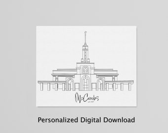 Timpanogos Utah Temple personalized print, Choose text style, Looking for a specific temple please let me know, DIGITAL DOWNLOAD