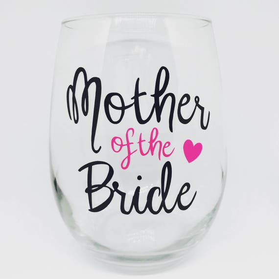 Mother Of The Bride Stemless Wine Glass Mom Gift Bridal Image 0