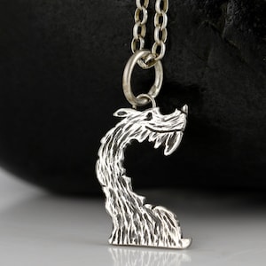 Sterling Silver Tiny Dragon Necklace - Dinky Animal Companions
