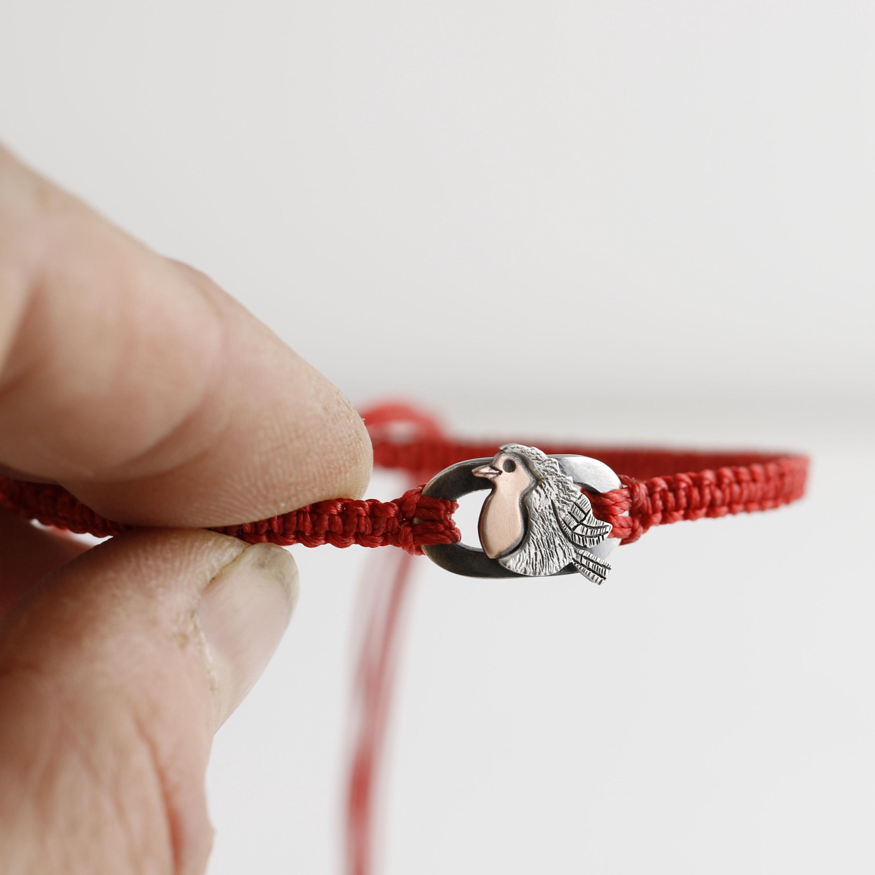 ロビン レッド ブレスト ブレスレット - スターリング シルバーと銅の