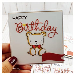 Tarjetas de Cumpleaños.  Ilustraciones de Animales. Diseño Único y Festivo. Invitación para cumpleaños. Tarjeta tierna de cumpleaños. Postal