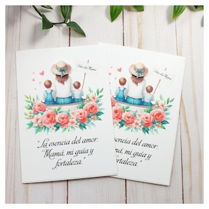 Tarjeta para mamá. Tarjeta personalizable para el día de las madres. Tarjeta romántica. Regalo para ella.  Mensaje de amor para mamá. Postal