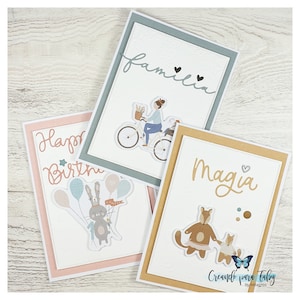 Tarjeta  magia. Tarjeta  feliz cumpleaños. Tarjeta Personalizable. Tarjeta Felicitación. Tarjetas modernas. Postal Creativa. Tarjeta familia