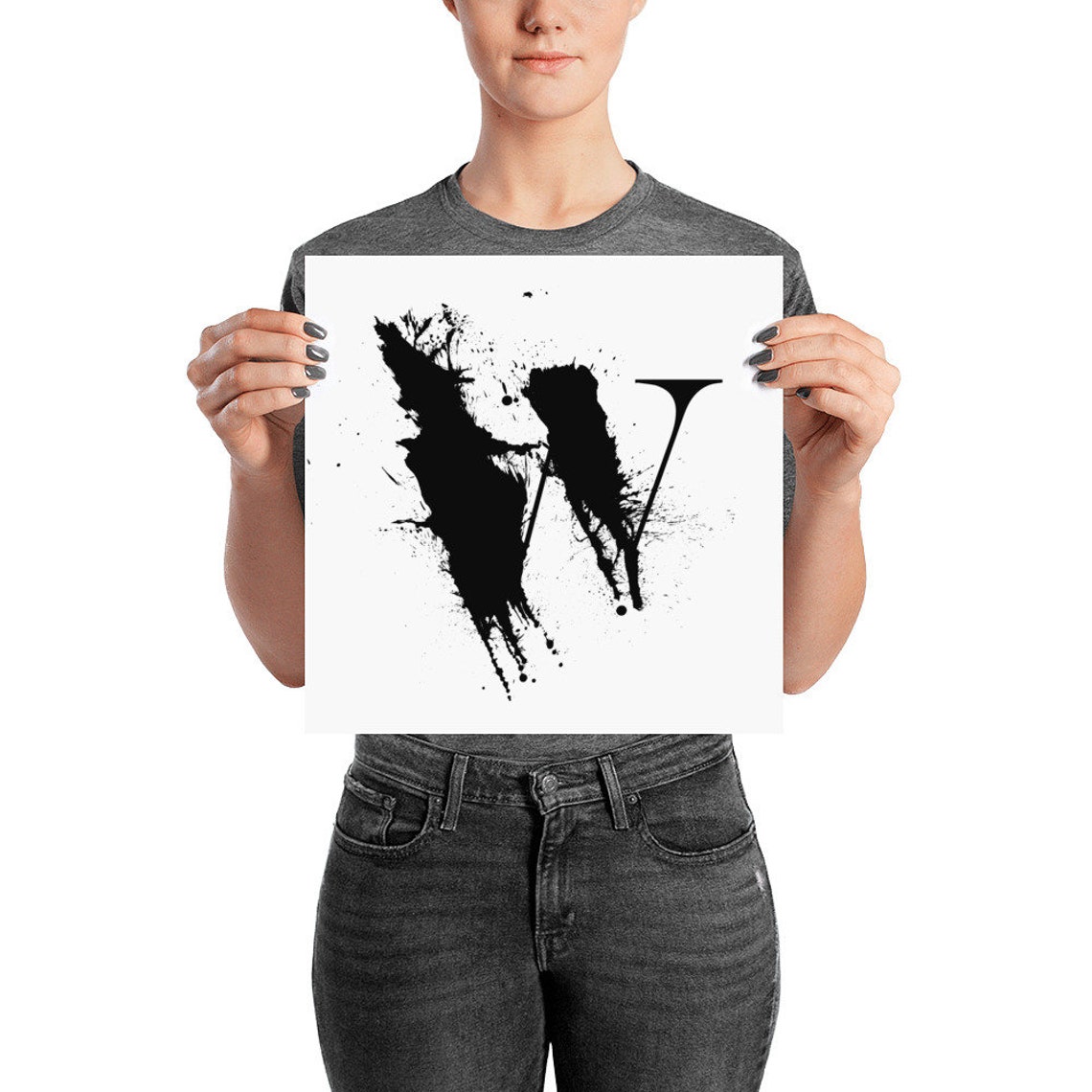 Letter W Abstract Calligraphy Modern Calligraphy Custom - Etsy