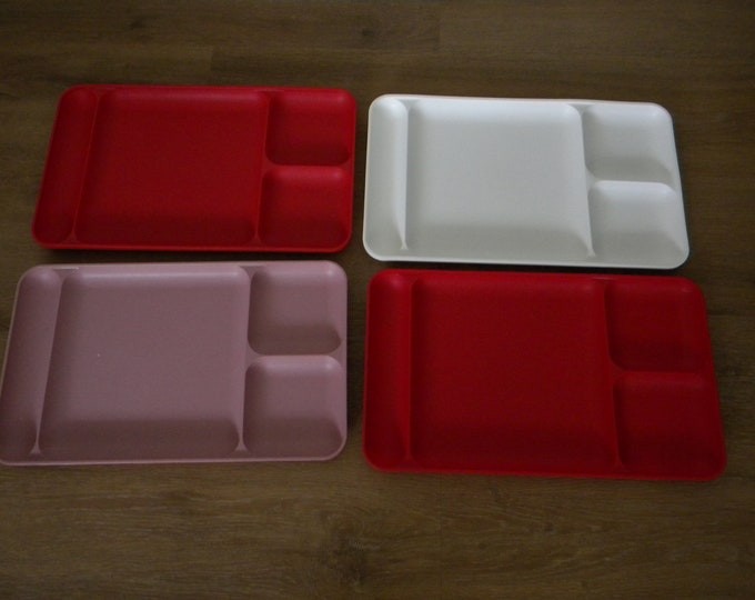 Set of 4 Vintage Tupperware Divided Lunch Trays Snack Trays Etsy