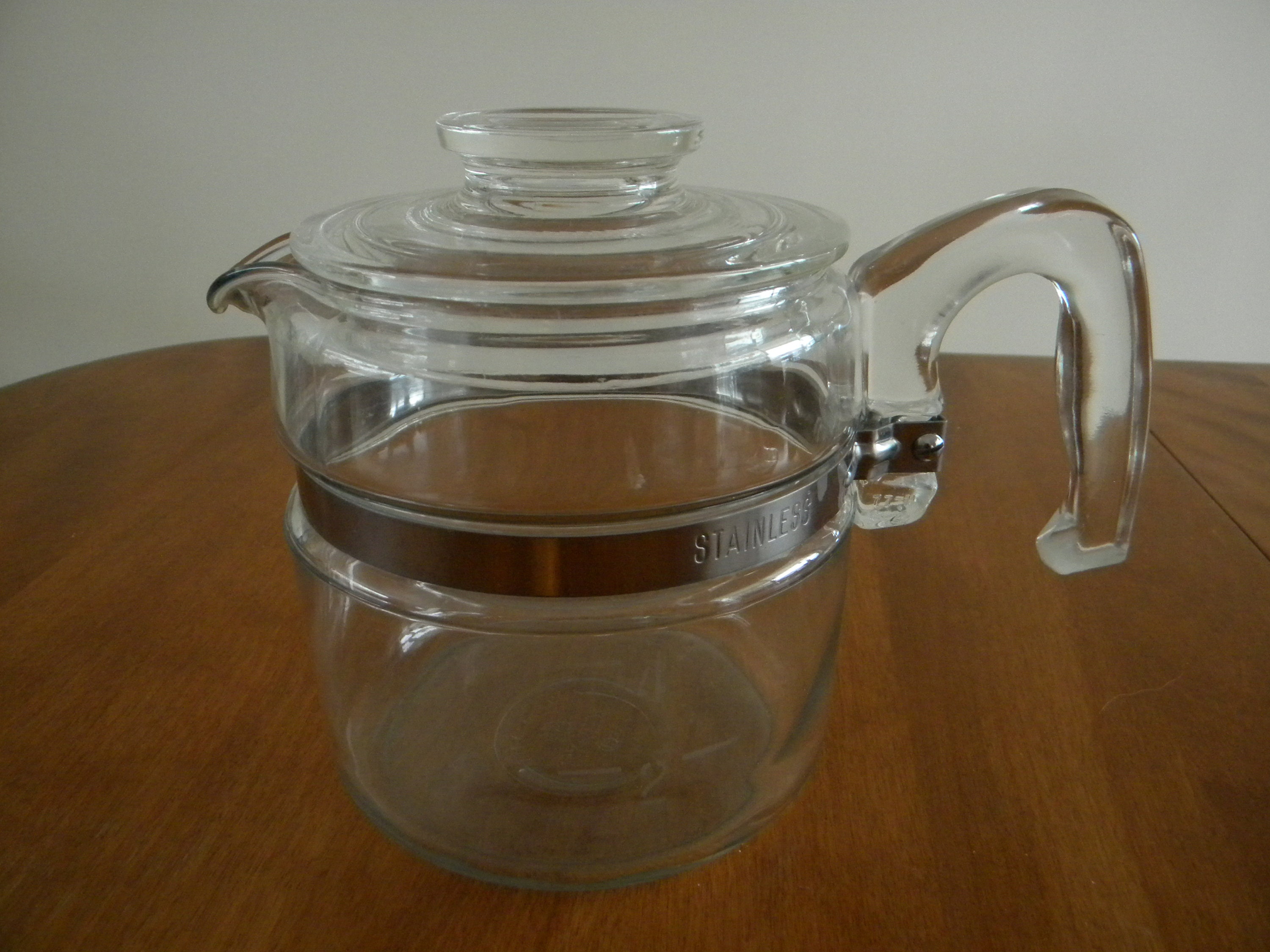 Vintage Pyrex Flameware Glass 4 Cup Coffee Percolator Pot 7754 Pot and Lid  Only 