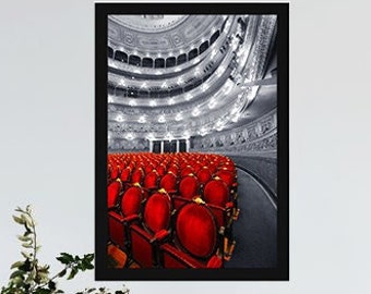 Buenos Aires Opera House Black and White Print Home Office Multiple sizes available Canvas and Metal also available