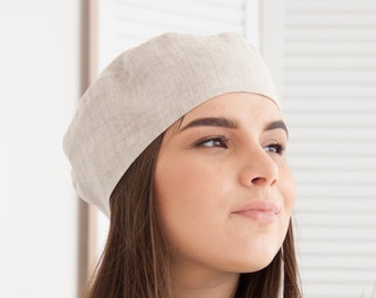 Französische Baskenmütze für Frauen, Beret für Frauen Sommer, Leinen Baskenmütze, Baskenmütze Hut Frauen, Beige Hut, Frau Sommerhüte, Mini Baskenmütze, Leinen Hut Frauen