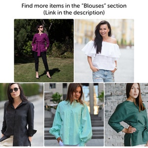 Organic linen shirt,Womens linen top,Linen shirt plus size women,Linen blouse,Organic top blouse,Womens shirts,Long sleeve linen tops image 5