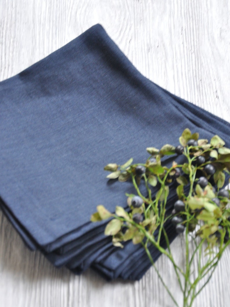Cloth Napkins Bulk Blue Linen Napkins Blue Cloth Napkins Etsy
