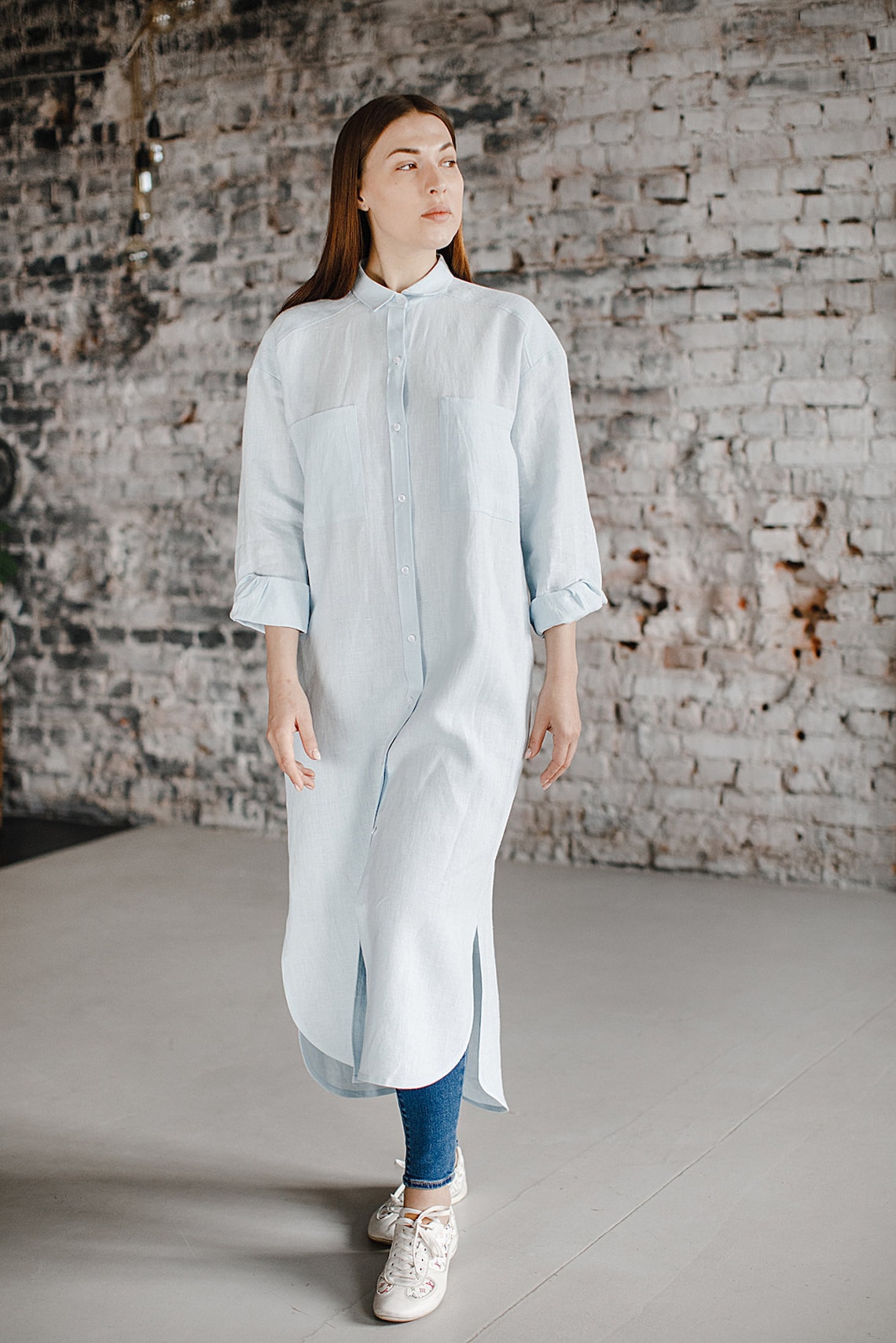 Linen Shirt Dress Linen Maxi Dresses for Women Linen Tunic Etsy
