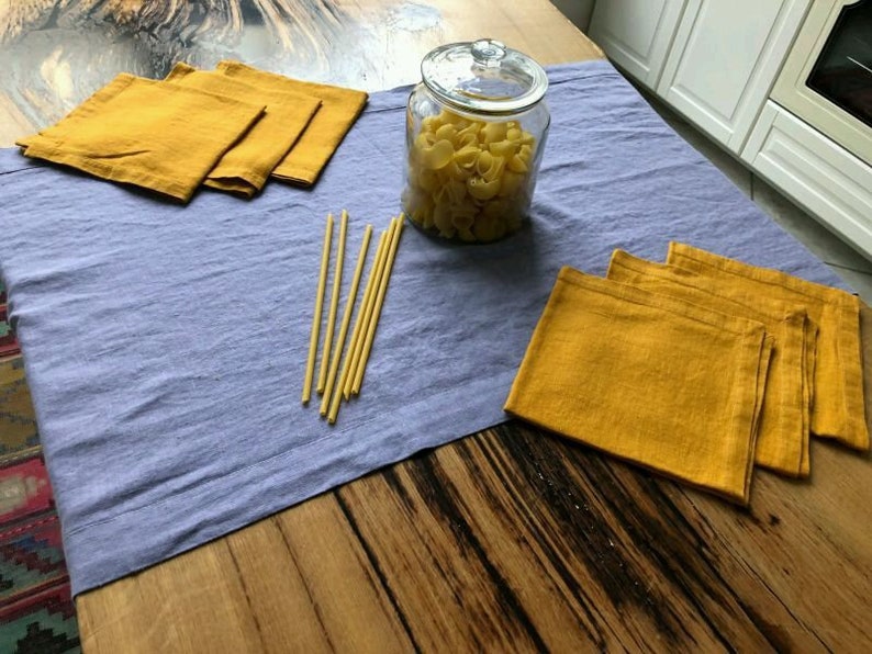 Square tablecloth Tablecloth linen small Linen tablecloth Blue table cloth Custom tablecloth Modern tablecloth Natural table linens