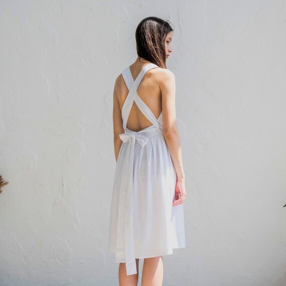 Low cut hotsell pinafore dress