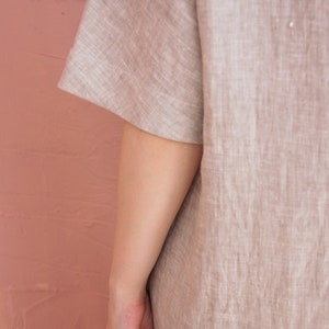 Linen dress with pockets, Linen tunic dress, Natural linen dress, Oversized linen dress, Loose fit linen dress, Summer tunic women image 9