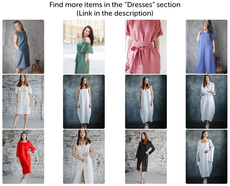 White linen dress,Linen maxi dress,Swing dress,Linen maxi dress,Organic linen dress,Plus size tunic,Linen tunic dress,Long linen dress image 6