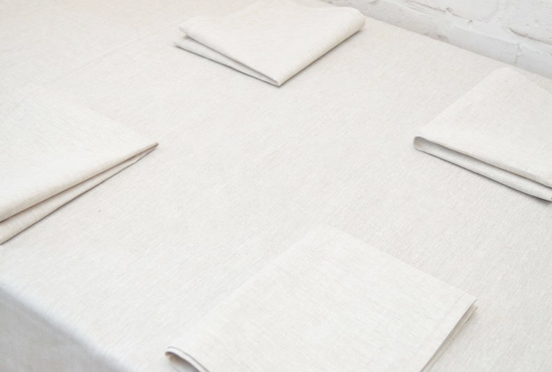 Vintage linen tablecloth, Rustic table cloth, Table cover, Round tablecloth, Linen table cloth,Tablecloth round,Large linen tablecloth image 7