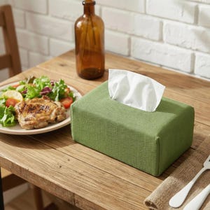 Överdrag till näsduksask i linne, Hållare för näsduksask i linne, Överdrag till näsduksask i tyg, Modernt överdrag till näsduksask, Naturlig näsduksask i linne, Rektangulärt överdrag till näsduksask