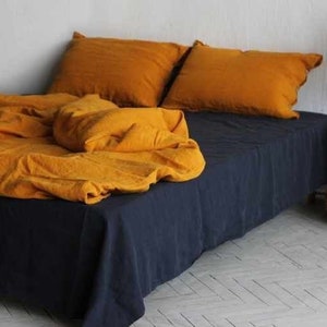 Linen duvet cover queen,Duvet cover king,Linen duvet cover,Mustard duvet cover,Twin duvet cover,Washed linen duvet cover,Duvet cover queen image 1